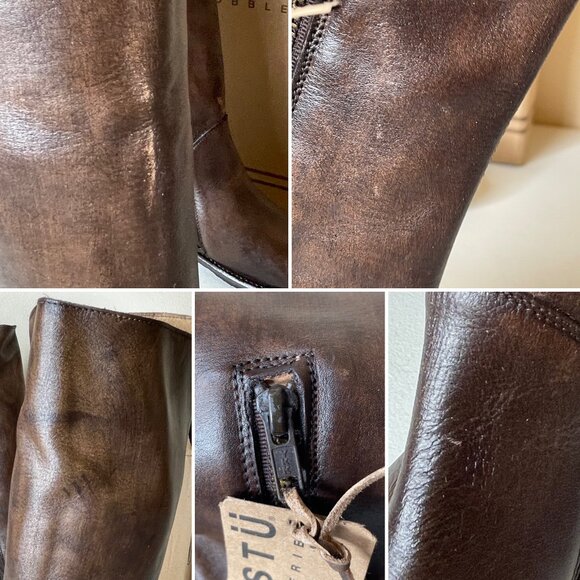 BED STU Manchester Heavily Distressed Tall Leather Riding Boots BEDSTU Size 8.5 - Picture 11 of 16